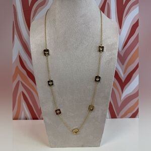 Kate Spade Gold Cutout Spade Long Station Necklace